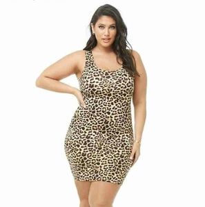 NWT 2x plus size leopard print tank dress